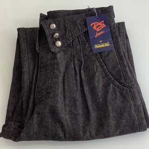 VGT Panhandle Slim fold over waist rib cage high waisted black jeans SZ 9/10 NWT